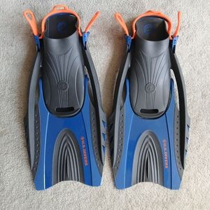 Unisex US Divers Snorkelling Fins in Blue Size L/XL (10-14 W, 9-13 M)